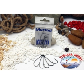 1 Pack de 5 pièces Mustad cod. 34007 sz.4/0 en acier avec occhielloFC.A219