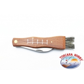 Couteau à champignons avec manche en bois et brosse.L09
