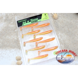 La PLANTILLA de N'NADAR Shad 7.5 cm-9 piezas. Girar La Lubina. UV Fruitgame. De sabor.AR540