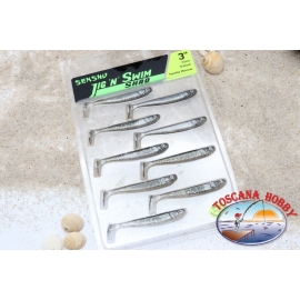 JIG'N SWIM Shad 7.5 cm-9 pcs. Spinning Sea Bass. Twin.Minnow. Flavored.AR541