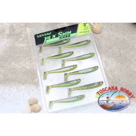 JIG AND SWIM Shad 7.5 cm-9 pcs. La Filature De La Basse Mer. UV C. Brownie. Aromatisé.AR542