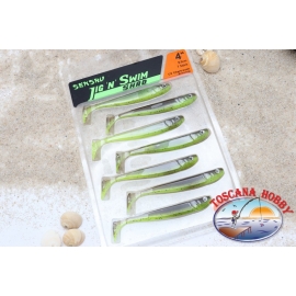 JIG'N SWIM Shad 9,5 cm-7 pz. Spinning Spigola. UV C.Brownie. Flavored.AR543