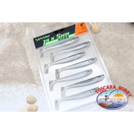 JIG'N SWIM Shad 9,5 cm-7 pcs. Spinning Sea Bass. UV C. Brownie. Flavored.AR544