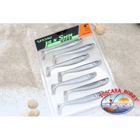 JIG AND SWIM Shad 9,5 cm-7 pcs. La Filature De La Basse Mer. UV C. Brownie. Aromatisé.AR544