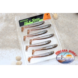 JIG AND SWIM Shad 9,5 cm-7 pcs. La Filature De La Basse Mer. UV M. de PAILLETTES. Aromatisé.AR546