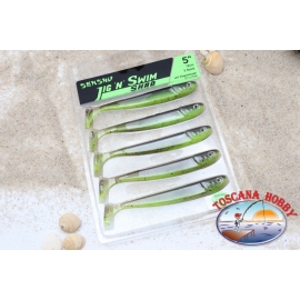 JIG AND SWIM Shad 12 cm-5 pcs. La Filature De La Basse Mer. UV C. Brownie. Aromatisé.AR549