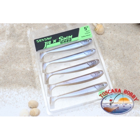 JIG'N SWIM Shad 12 cm-5 pcs. Spinning Sea Bass. Reflex Shiner. Flavored.AR552