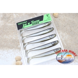 JIG AND SWIM Shad 12 cm-5 pcs. La Filature De La Basse Mer. La Citrouille De La Police. Aromatisé.AR555