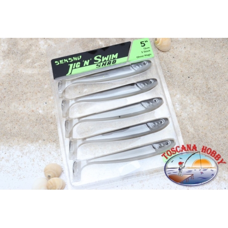 La PLANTILLA de N'NADAR Shad 12 cm-5 pcs. Girar La Lubina. La Calabaza De La Policía. De sabor.AR556