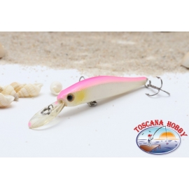 Pececillo Artificial de VÍBORA, 7 cm - 5,90 gr. Hundimiento, col: blanco y rosa.AR.682