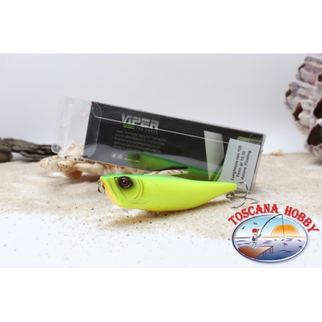 Leurres artificiels Viper Popper, 10 cm - 18,5 gr. Flottant VERT JAUNE