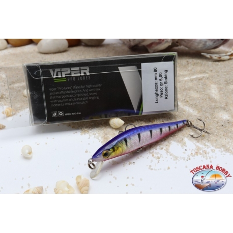 Wobbler Viper, Spinning 8 cm, 6 g, Sinkend,