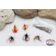 Feather treble hooks with colored filaments ( 100 PCs) - simple size size 3/4/6/8/10 - all together