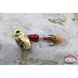 Cuchara de pesca giratoria Pantera Martin craft gancho triple con plumas 3gr