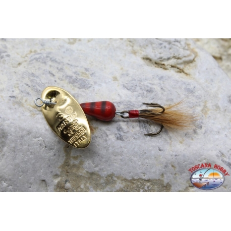 Cuchara de pesca giratoria Pantera Martin craft gancho triple con plumas 3gr