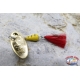 Cuchara de pesca giratoria Pantera Martin craft gancho triple con plumas 4gr