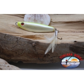 Esca metallica JIG 31gr 5,5cm con ancoretta piumata white yellow BR.307