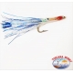 Craft bait with steel hook, 7 cm holographic filaments