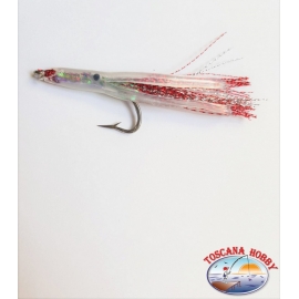 Craft bait with steel hook 7 cm holographic filaments R. 738