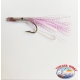 Handmade bait with steel hook, 7 cm holographic filaments. about