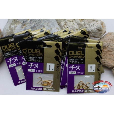 Duel size 1 Fishing Hooks with Scoop 10 bags of 12 pieces