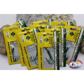 Duel size 1/0 Fishing Hooks with eyelet 10 bags of 4 pieces K. 460