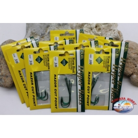 Hameçons de pêche Duel taille 3/0 avec œillet 10 sachets de 4 pièces K. 462