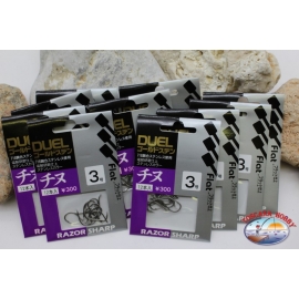 Duel size 3 Fishing hooks with scoop 10 bags of 12 pieces K. 556