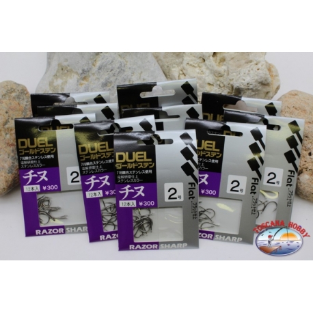 Duel size 2 Fishing Hooks with scoop 10 sachets of 12 pieces-1