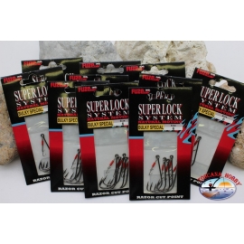 Duel size 6 Fishing hooks with eyelet 10 bags of 5 pieces K. 562