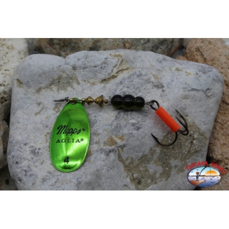 Cuchara de pesca giratoria con anzuelo triple Mepps Aglia 4 Vintage 10 gr verde