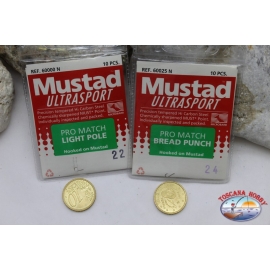 Anzuelos de pesca Mustad - 80 piezas Tamaño surtido 22/24 LT. 161