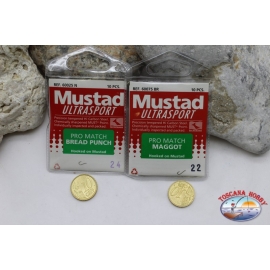 Anzuelos de pesca Mustad - 100 piezas Tamaño surtido 22/24 LT. 163