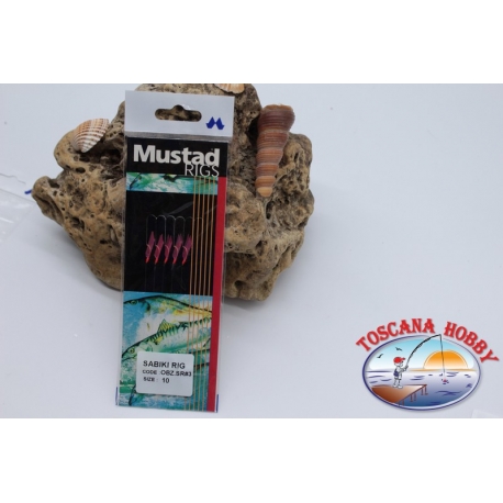 Sabiki Mustad rosa filo 0,30 lunghezza 135cm 5 ami mis.10 FC.A103