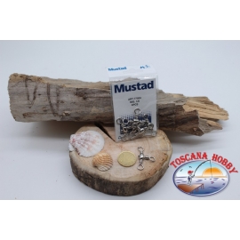 1 Bolsa de 6 unidades. de gira triple Mustad serie 77504 de plata sz. 1/0 FC.G60