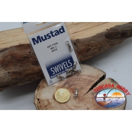 1 Sachet de 6 pcs. des émerillons Mustad série 77558 sz.2 FC.G112