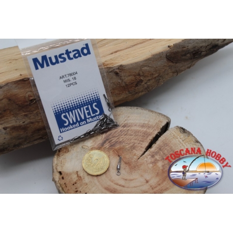 1 Bustina da 6 pz. di girelle Mustad serie 78004 sz.18 FC.G114