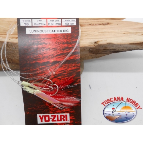 Sabiki Rosso Yo-zuri filo 0,60 lunghezza 90cm 3 ami mis.3/0 FC.A135