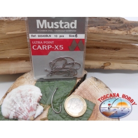 1 paquet de 10pcs Mustad cod. 60540BLN sz.6 avec la couronne FC.A224