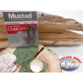 1 Confezione da 10pz ami Mustad cod. 60540NPBLN sz.4 con occhiello FC.A225