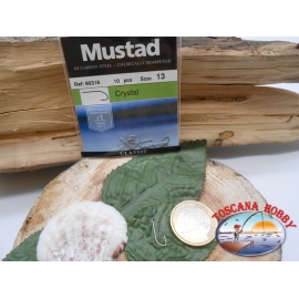 1 Confezione da 10pz ami Mustad cod. 90316 sz.13 con paletta FC.A234