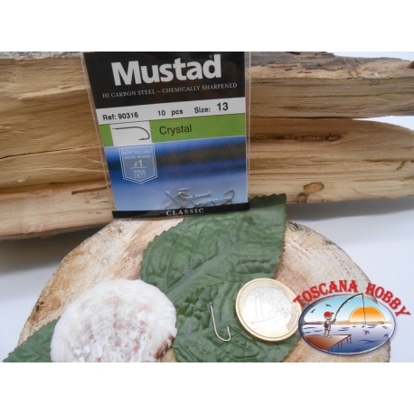 1 Pack of 10pcs Mustad cod. 90316 sz.13 with the headstock FC.A234