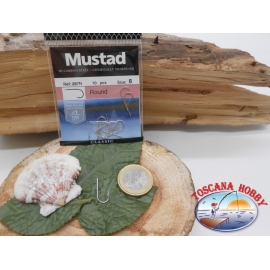 1 Packung mit 10 stk. angelhaken Mustad cod. 287N sz.8 mit schaufel FC.A237