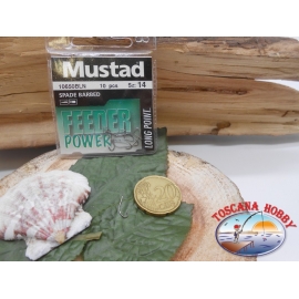 1 Confezione da 10 pz ami Mustad cod. 10650BLN sz.14 con paletta FC.A239