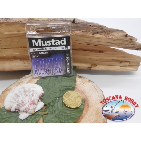 1 paquet de 10 pcs Mustad cod. 60151NPBLN sz.18 avec la poupée FC.A243