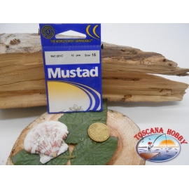 1 Packung mit 10 stk. angelhaken Mustad cod.221C sz.16 mit schaufel FC.A246