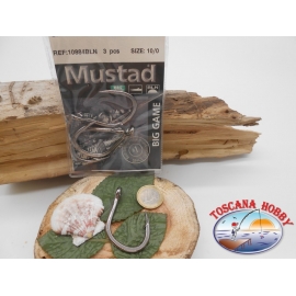 1 Packung mit 3 stk. angelhaken Mustad cod. 10884BLN sz.10/0 mit öse FC.A251