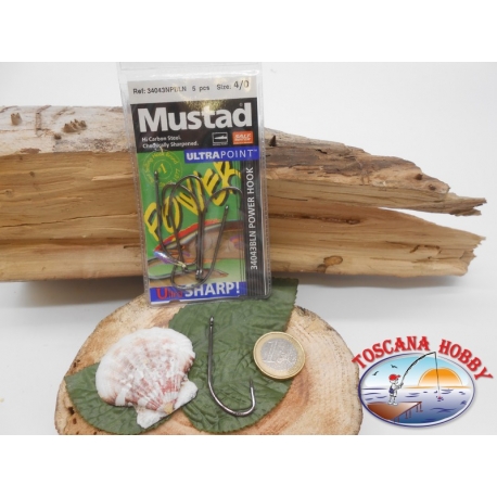 1 Pack de 5 uds Mustad-cod.34043NPBLN sz.4/0 con la corona de FC.A258