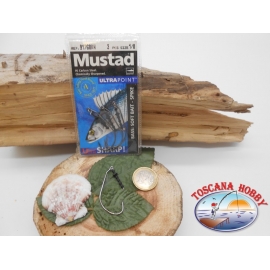 1 Pack 3pcs Mustad soft bait cod.91768KH sz.1/0 crown FC.A266