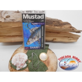 1 Pack 3pcs Mustad antincaglio cod.W3261BLN sz.2/0 FC.A272